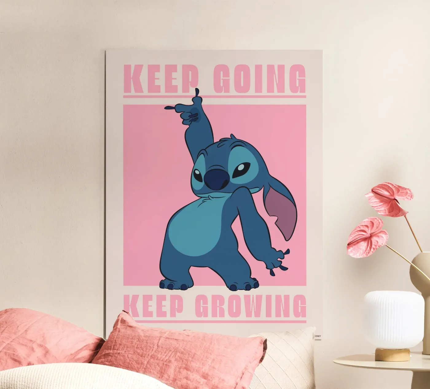Stitch - keep going pink poster da Stitch
