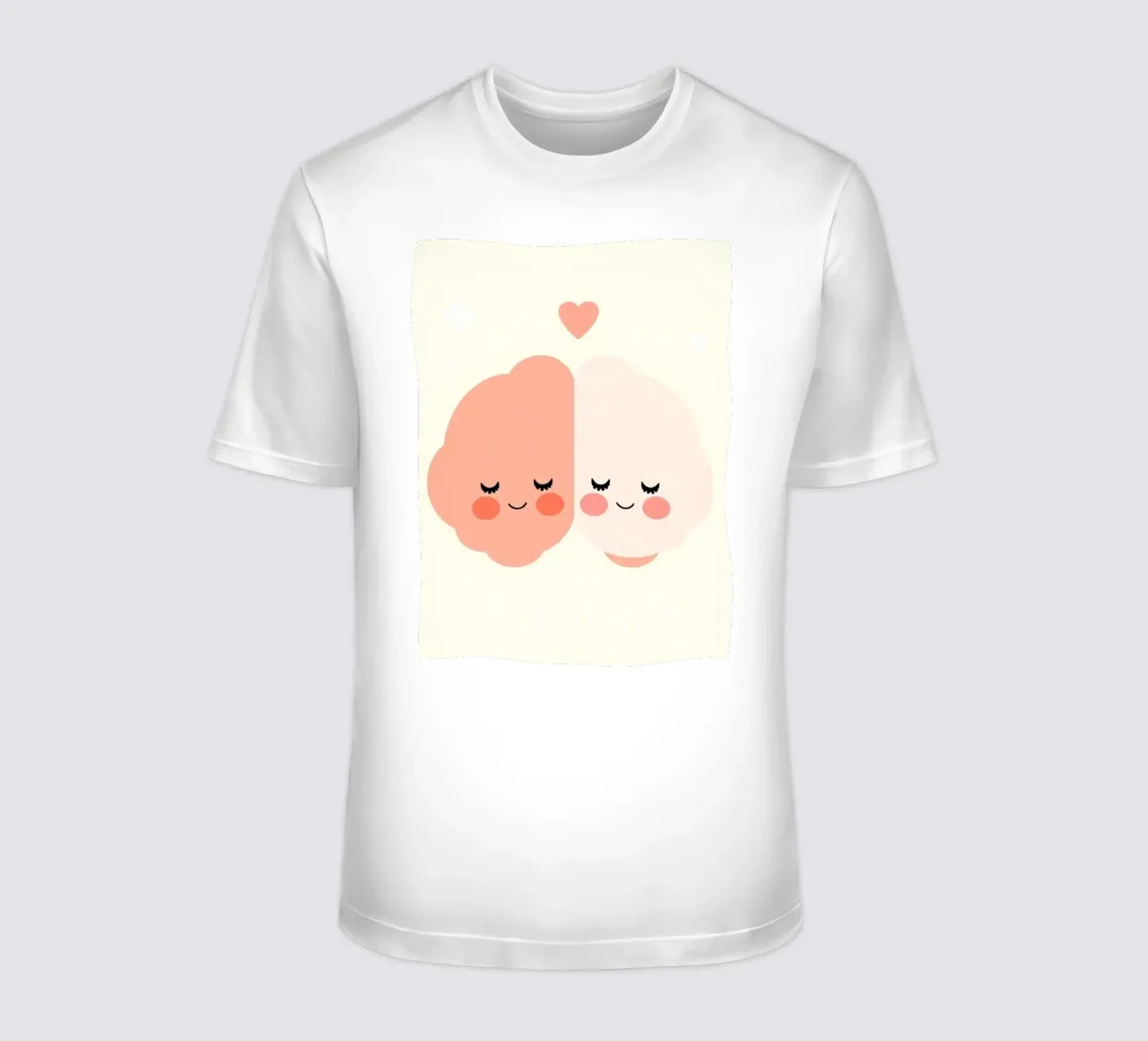 Two cheerful brain characters sharing a joyful moment t-shirt by DesignDoodle