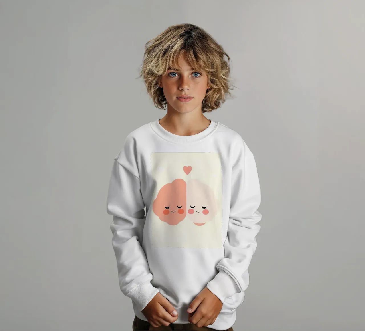 Dos alegres personajes cerebrales compartiendo un momento de alegría sudadera para niño de DesignDoodle