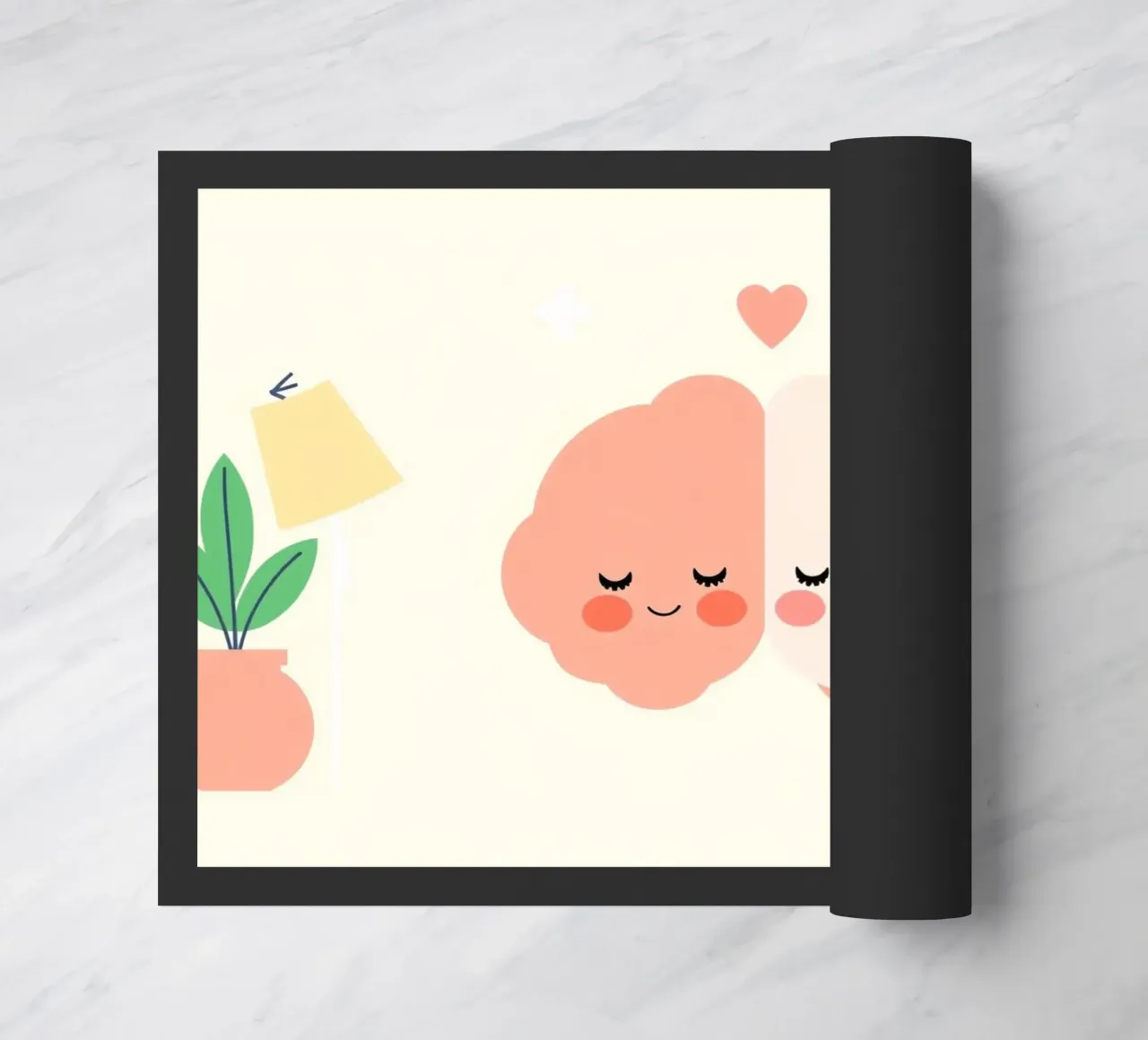 Two cheerful brain characters sharing a joyful moment doormat by DesignDoodle
