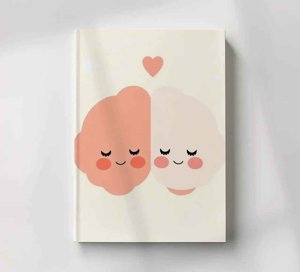 Two cheerful brain characters sharing a joyful moment notebook by DesignDoodle