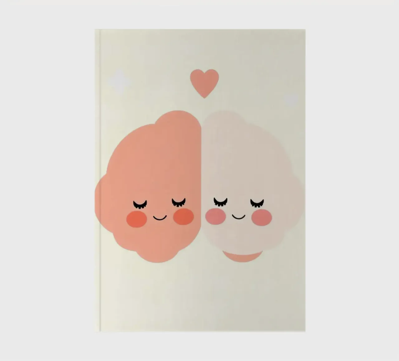 Two cheerful brain characters sharing a joyful moment notebook by DesignDoodle