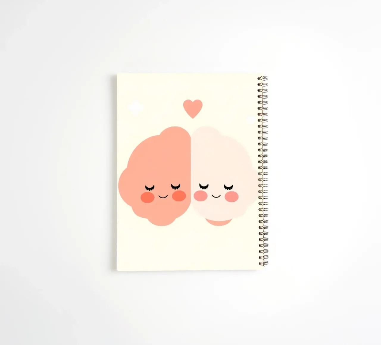 Two cheerful brain characters sharing a joyful moment spiral notebook by DesignDoodle