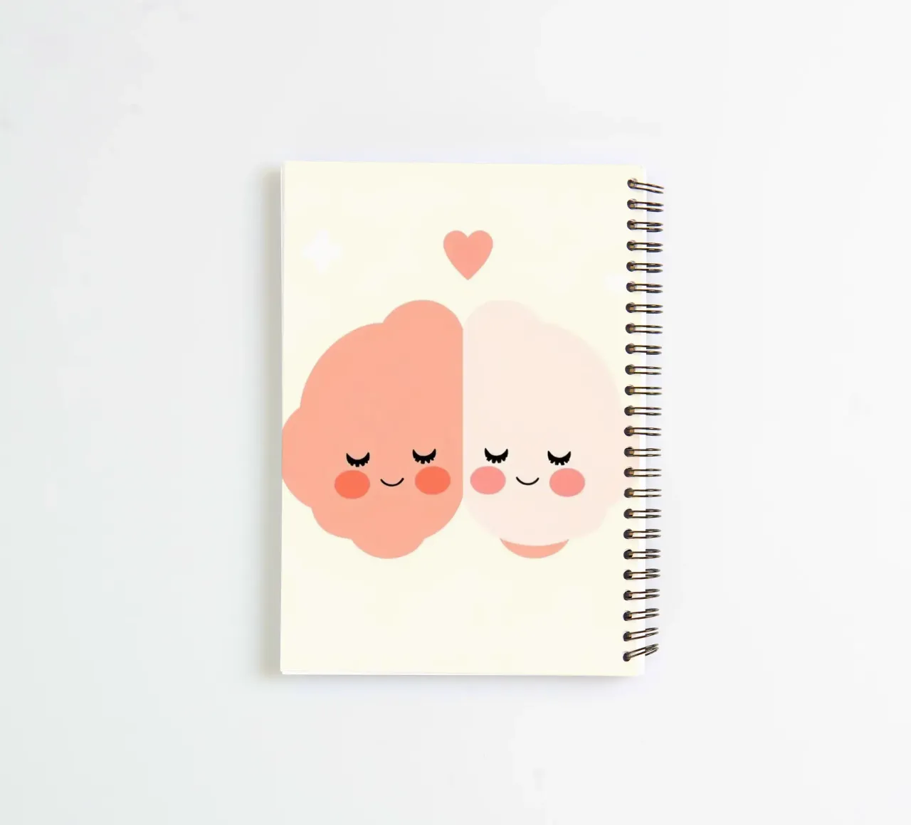 Two cheerful brain characters sharing a joyful moment spiral notebook by DesignDoodle