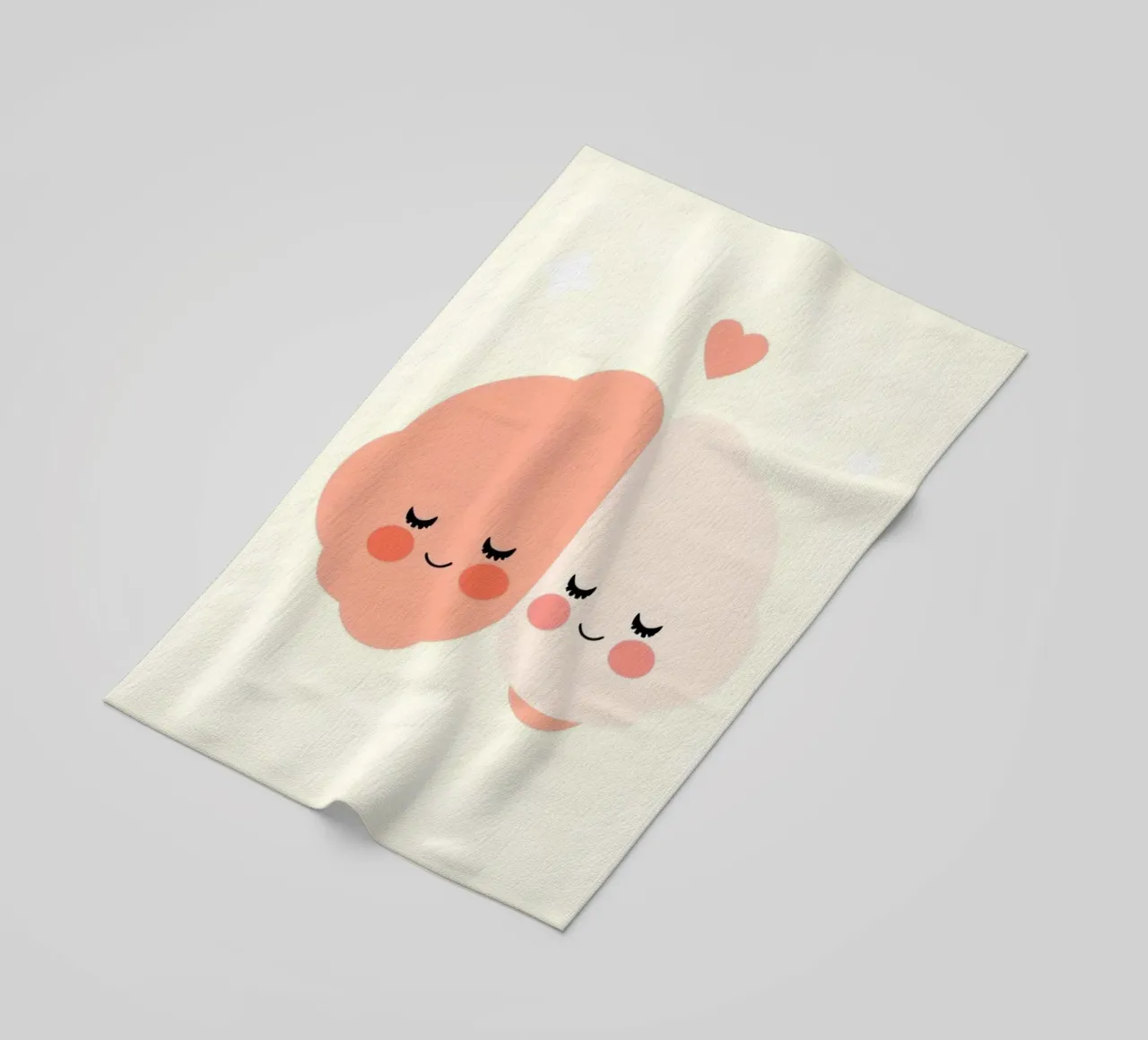 Two cheerful brain characters sharing a joyful moment beach towel by DesignDoodle