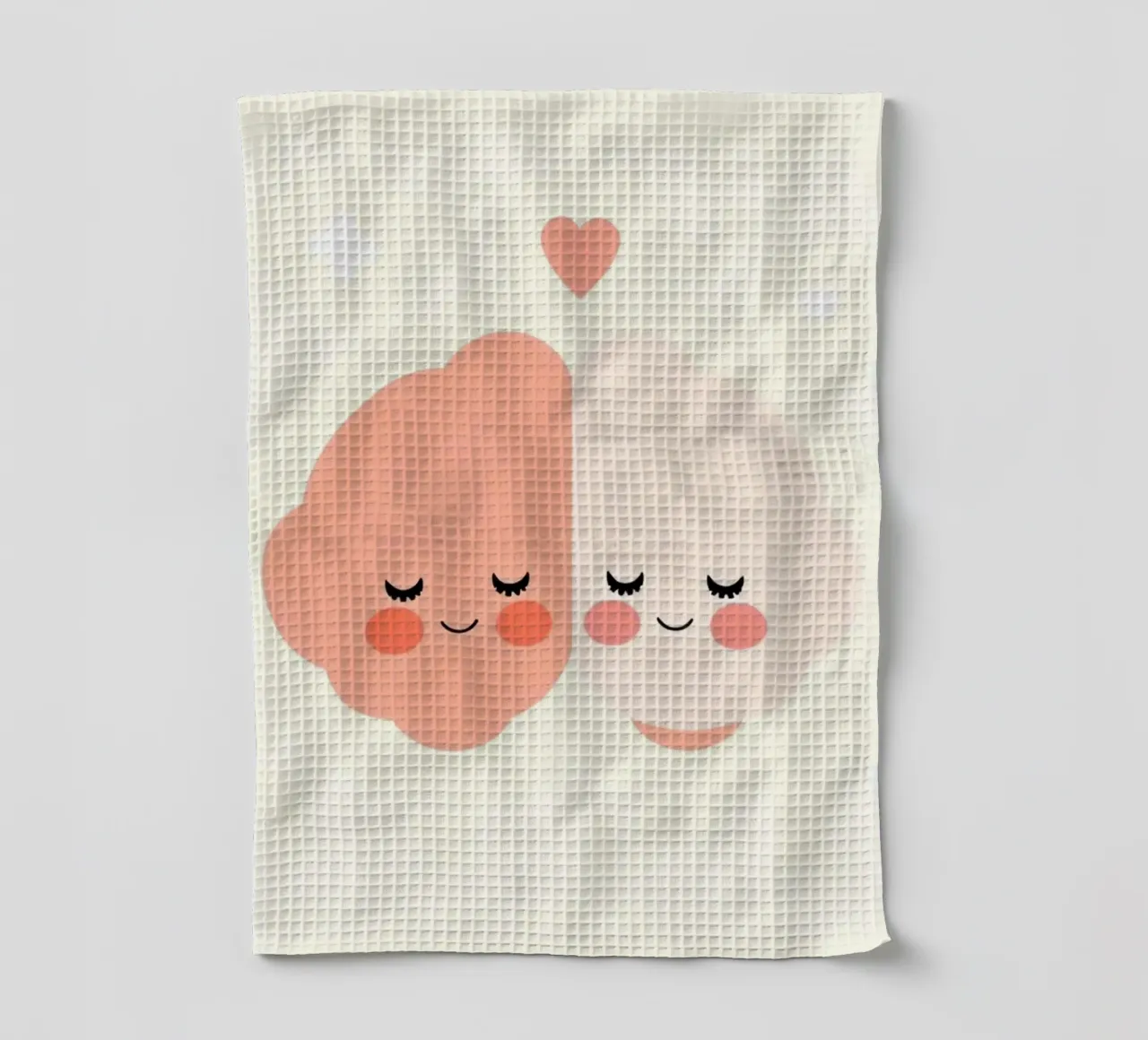 Two cheerful brain characters sharing a joyful moment tea towel by DesignDoodle