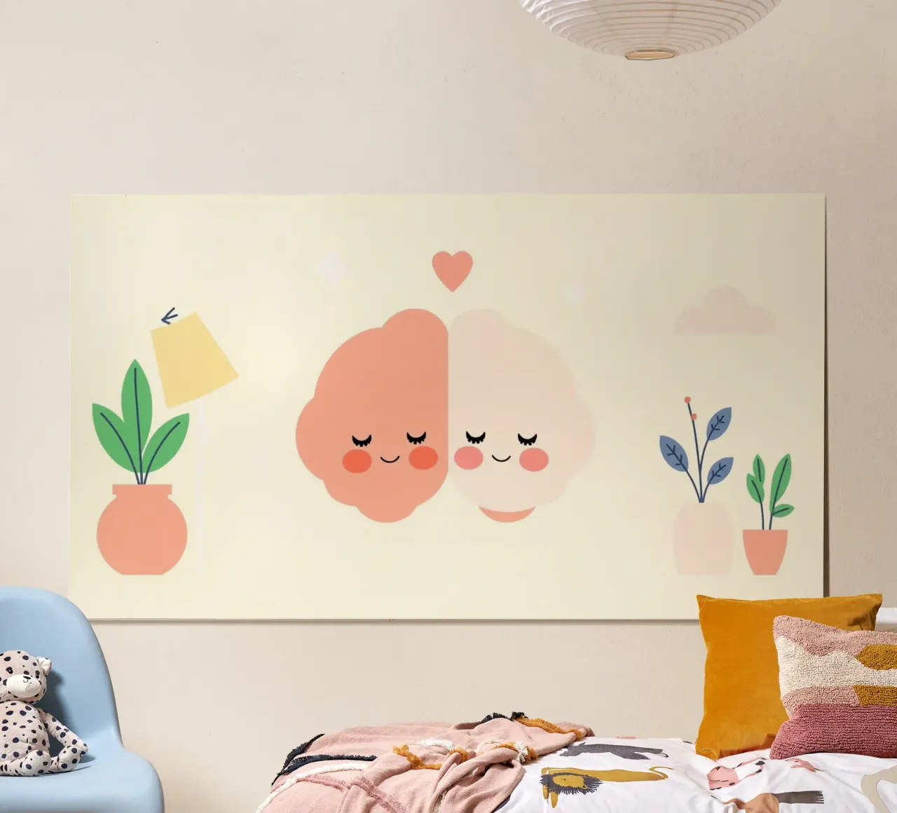 Two cheerful brain characters sharing a joyful moment hahnemühle by DesignDoodle