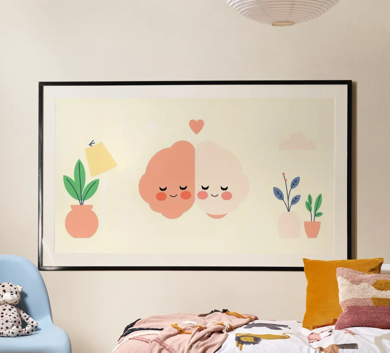Two cheerful brain characters sharing a joyful moment hahnemühle by DesignDoodle