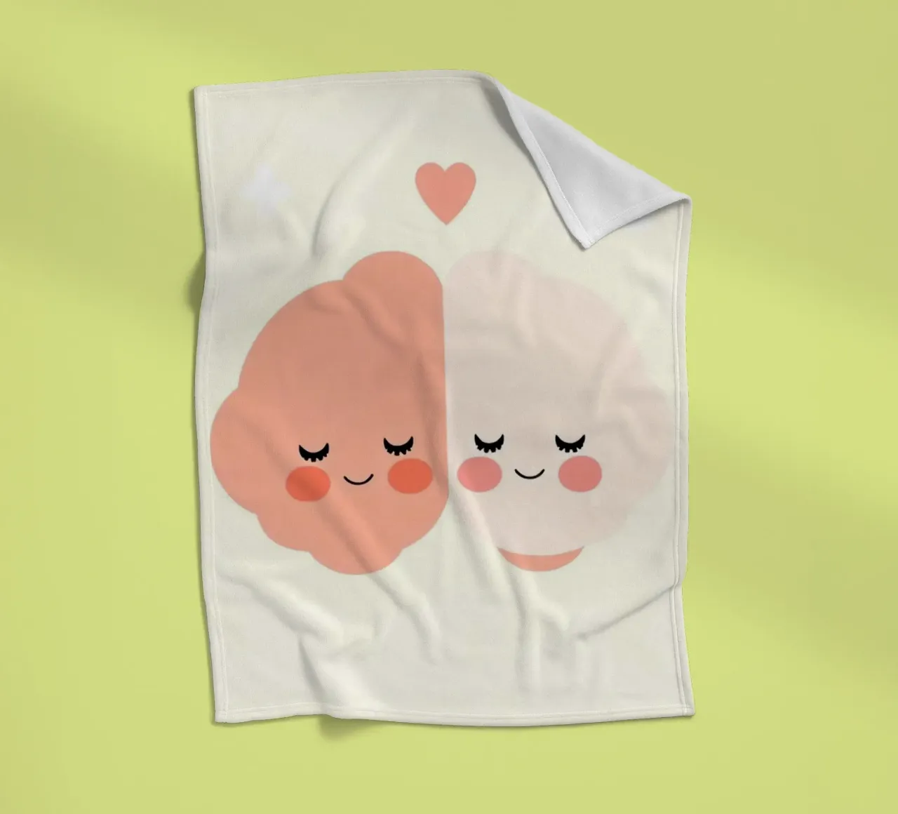 Two cheerful brain characters sharing a joyful moment fleece blanket by DesignDoodle