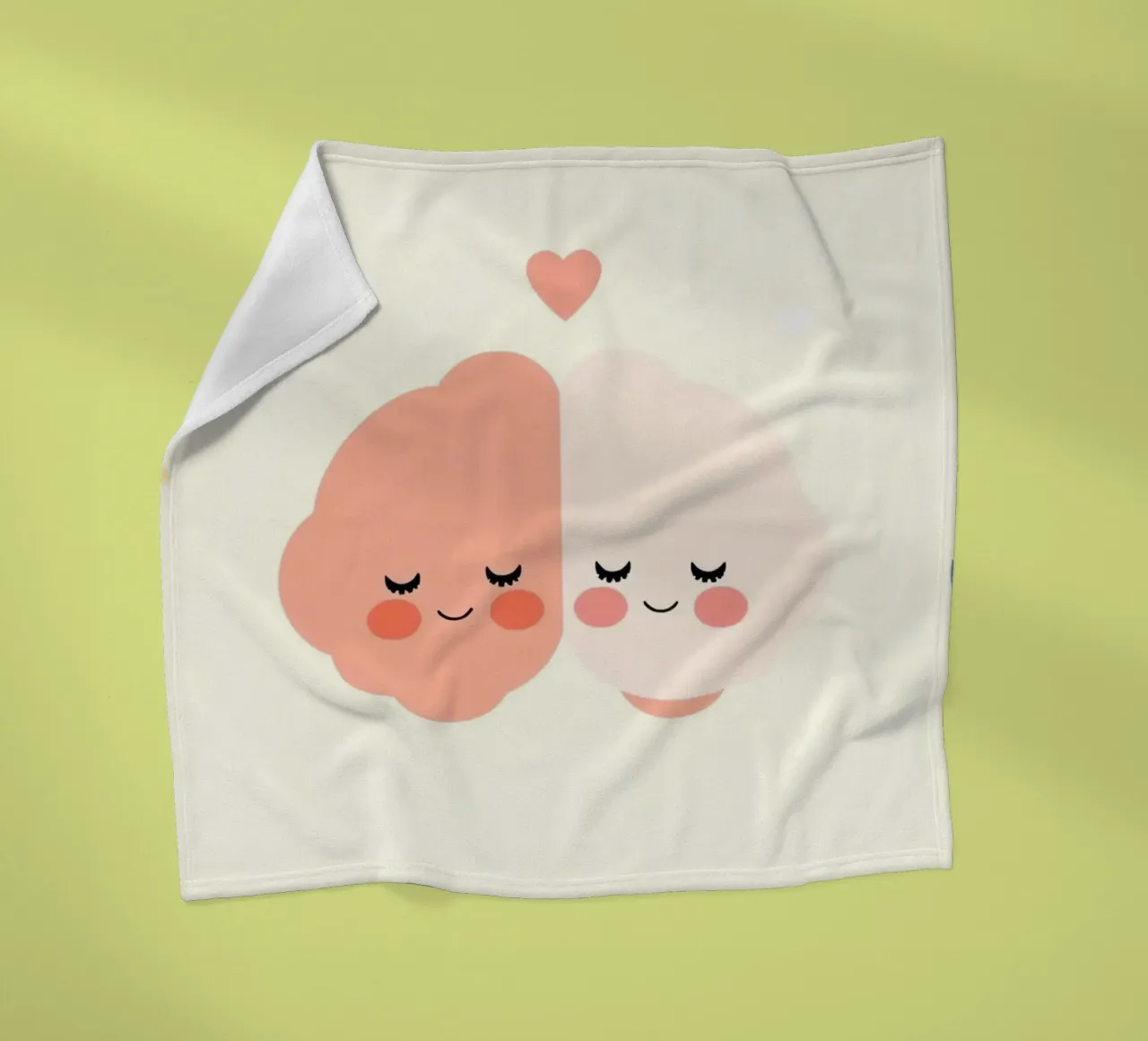 Two cheerful brain characters sharing a joyful moment fleece blanket by DesignDoodle
