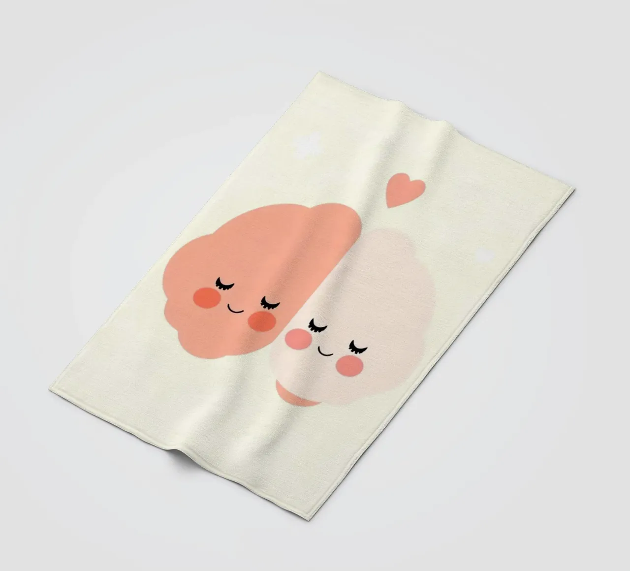 Two cheerful brain characters sharing a joyful moment fleece blanket by DesignDoodle
