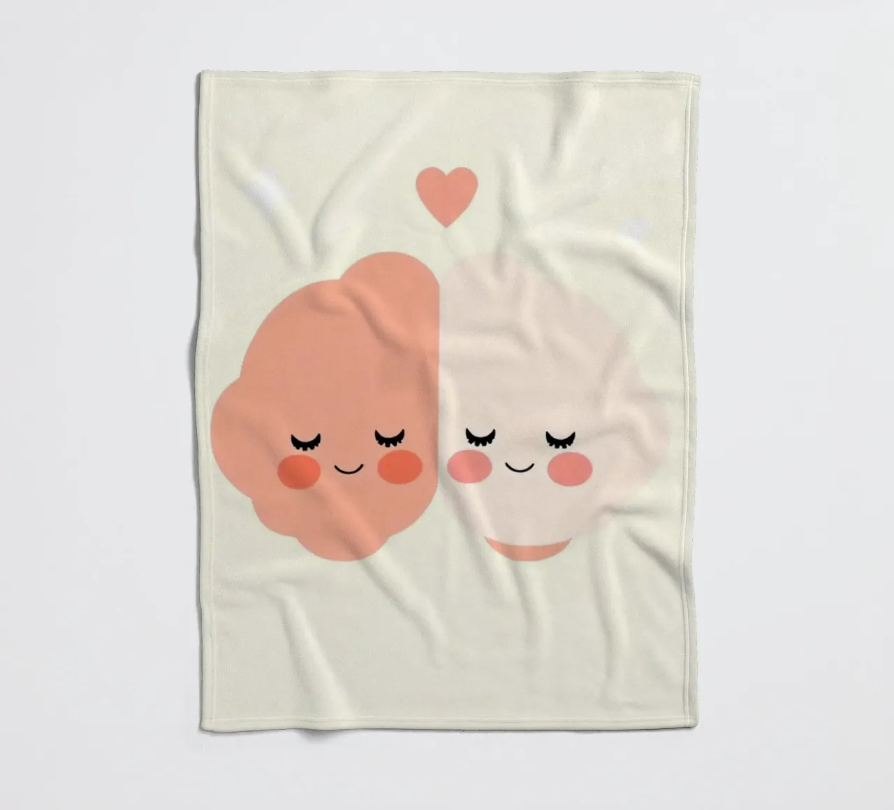 Two cheerful brain characters sharing a joyful moment fleece blanket by DesignDoodle