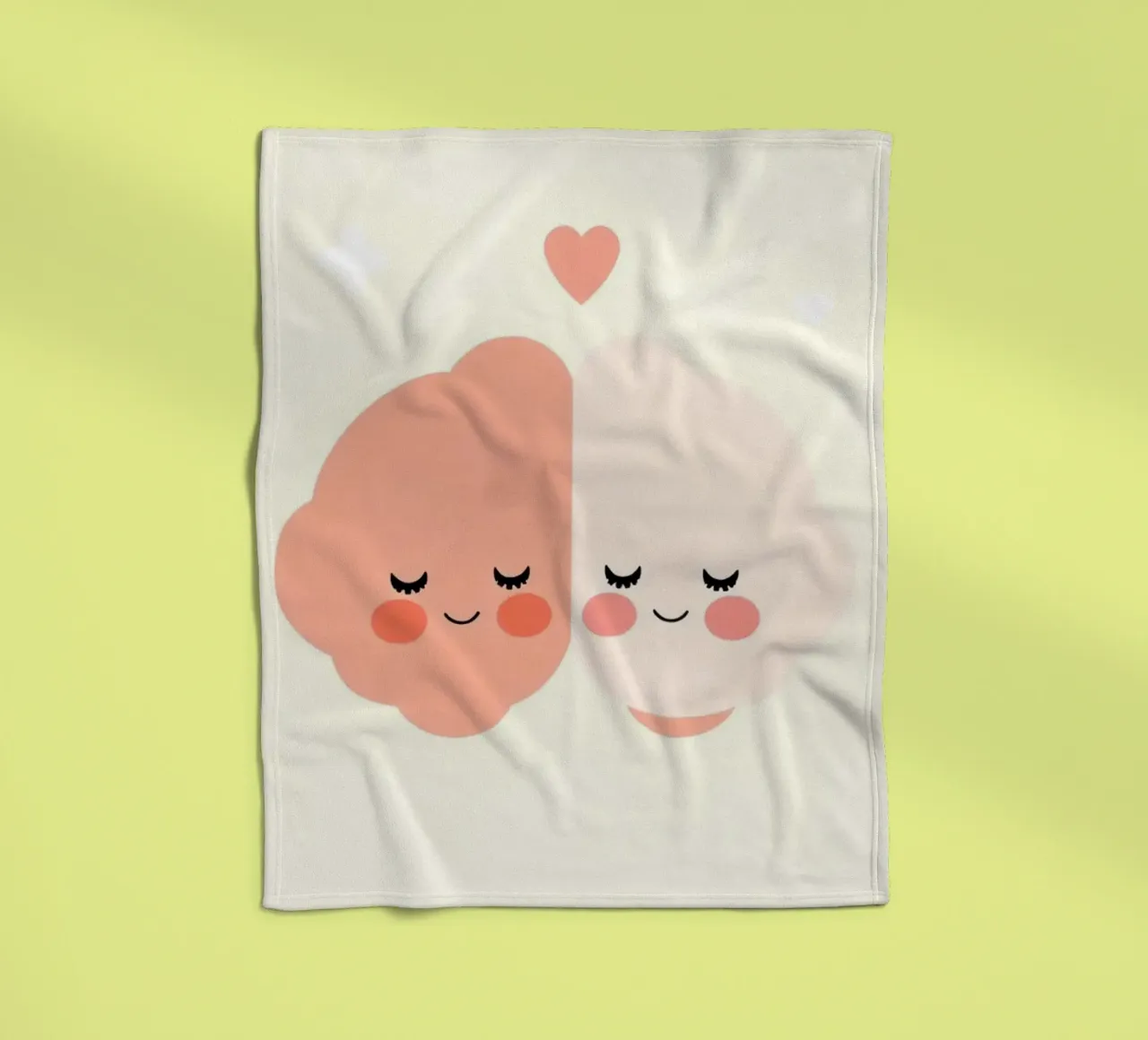 Two cheerful brain characters sharing a joyful moment fleece blanket by DesignDoodle