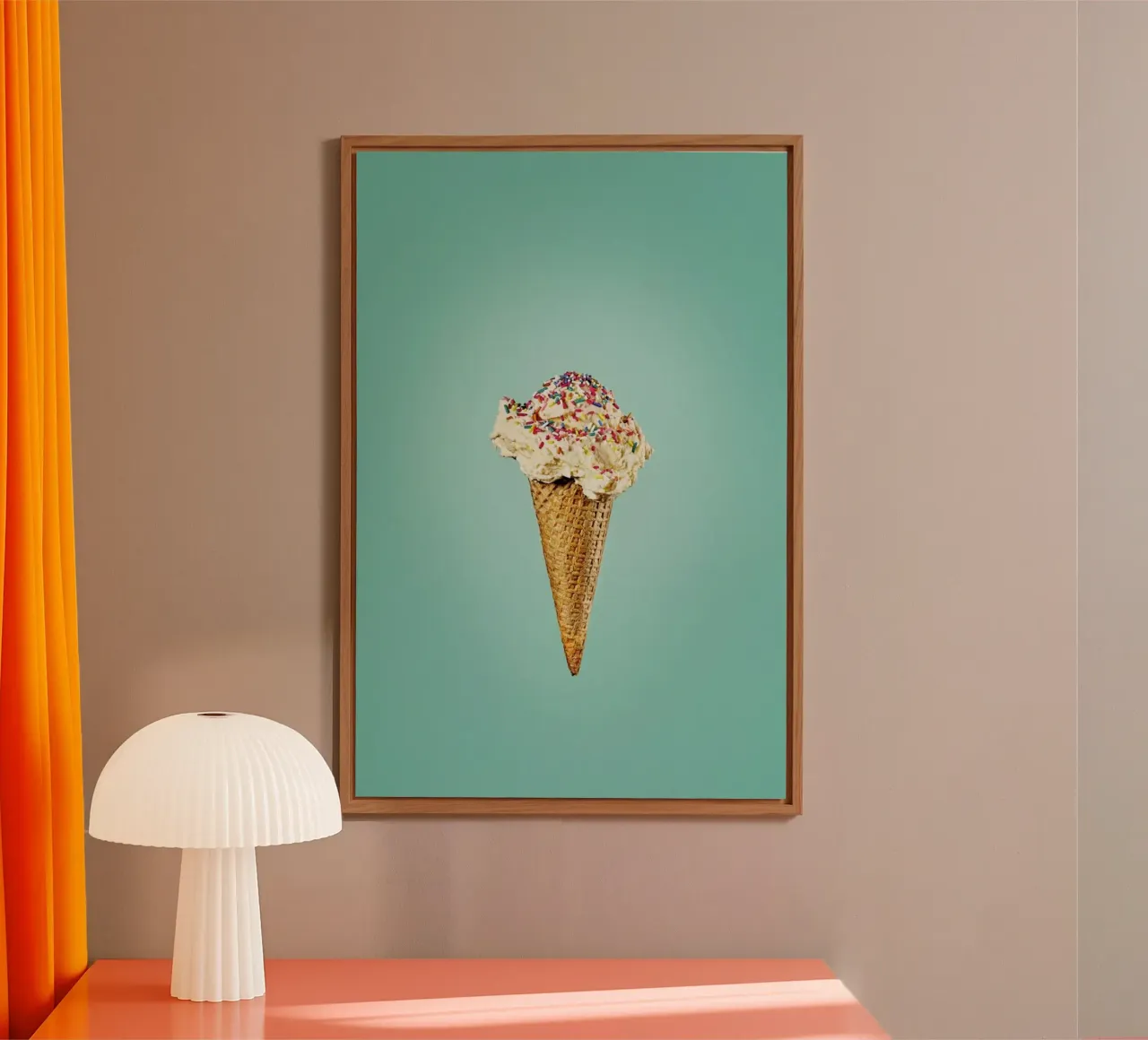 Icecream With Sprinkles alluminio dibond da neon* fotografie