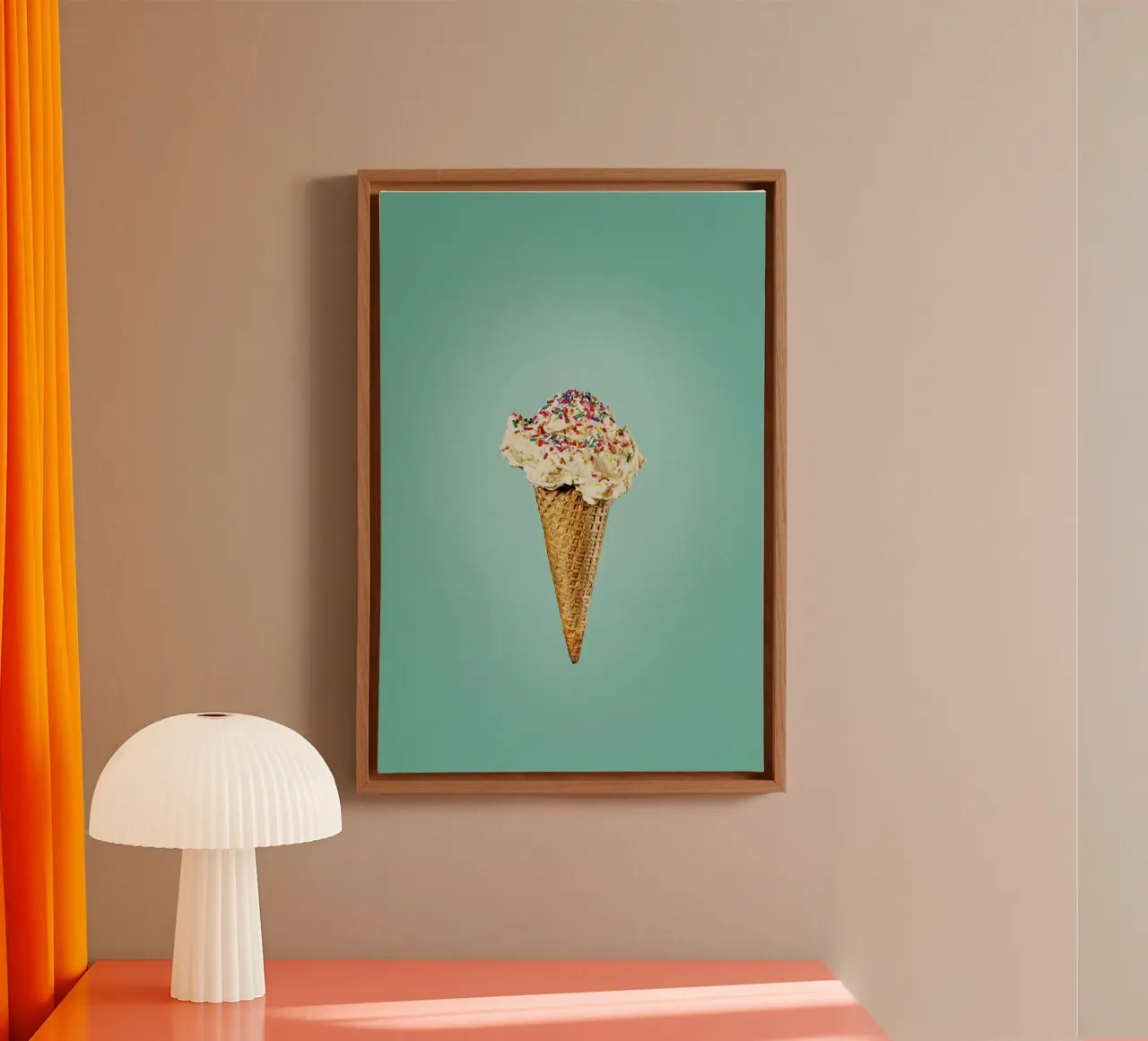 Icecream With Sprinkles tela con Cornice a cassetta da neon* fotografie