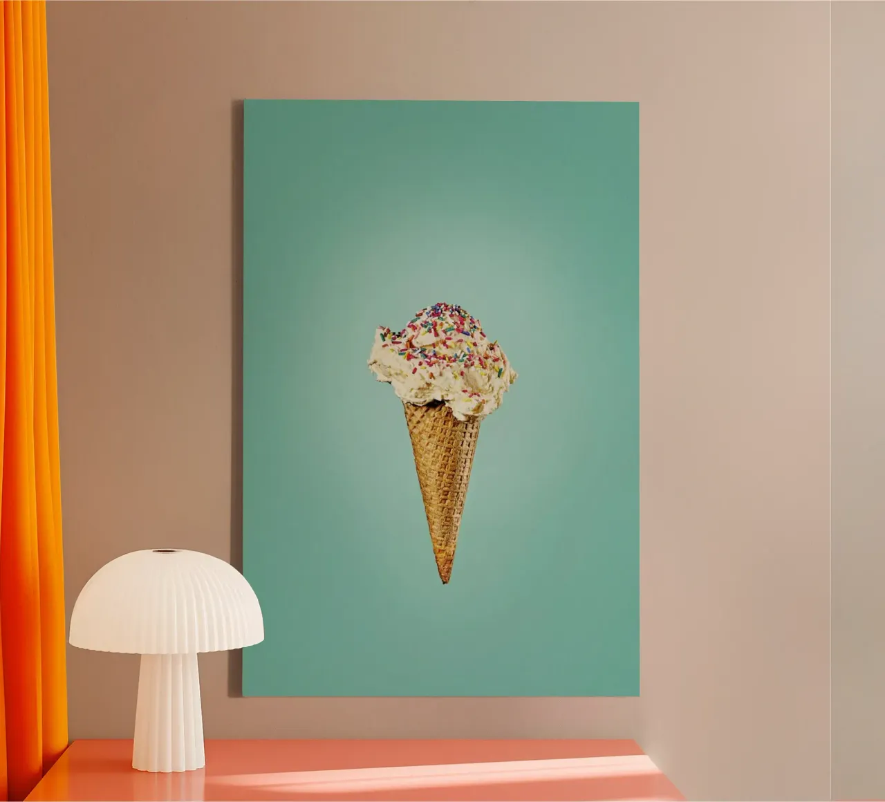 Icecream With Sprinkles tela con Cornice a cassetta da neon* fotografie