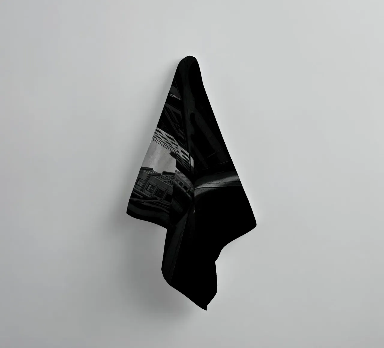 Urban solitude in Berlin - The art of shadow and silence towel by Black & White