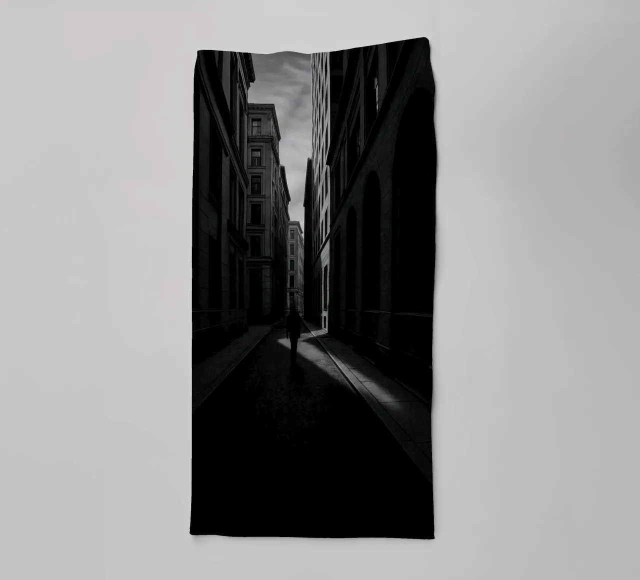 Urban solitude in Berlin - The art of shadow and silence towel by Black & White