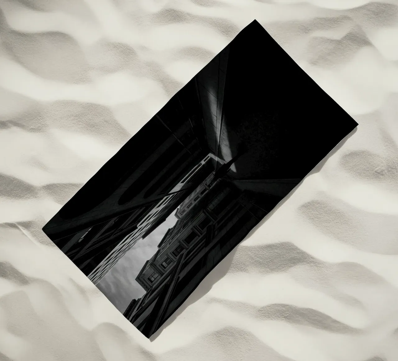 Urban solitude in Berlin - The art of shadow and silence beach towel by Black & White