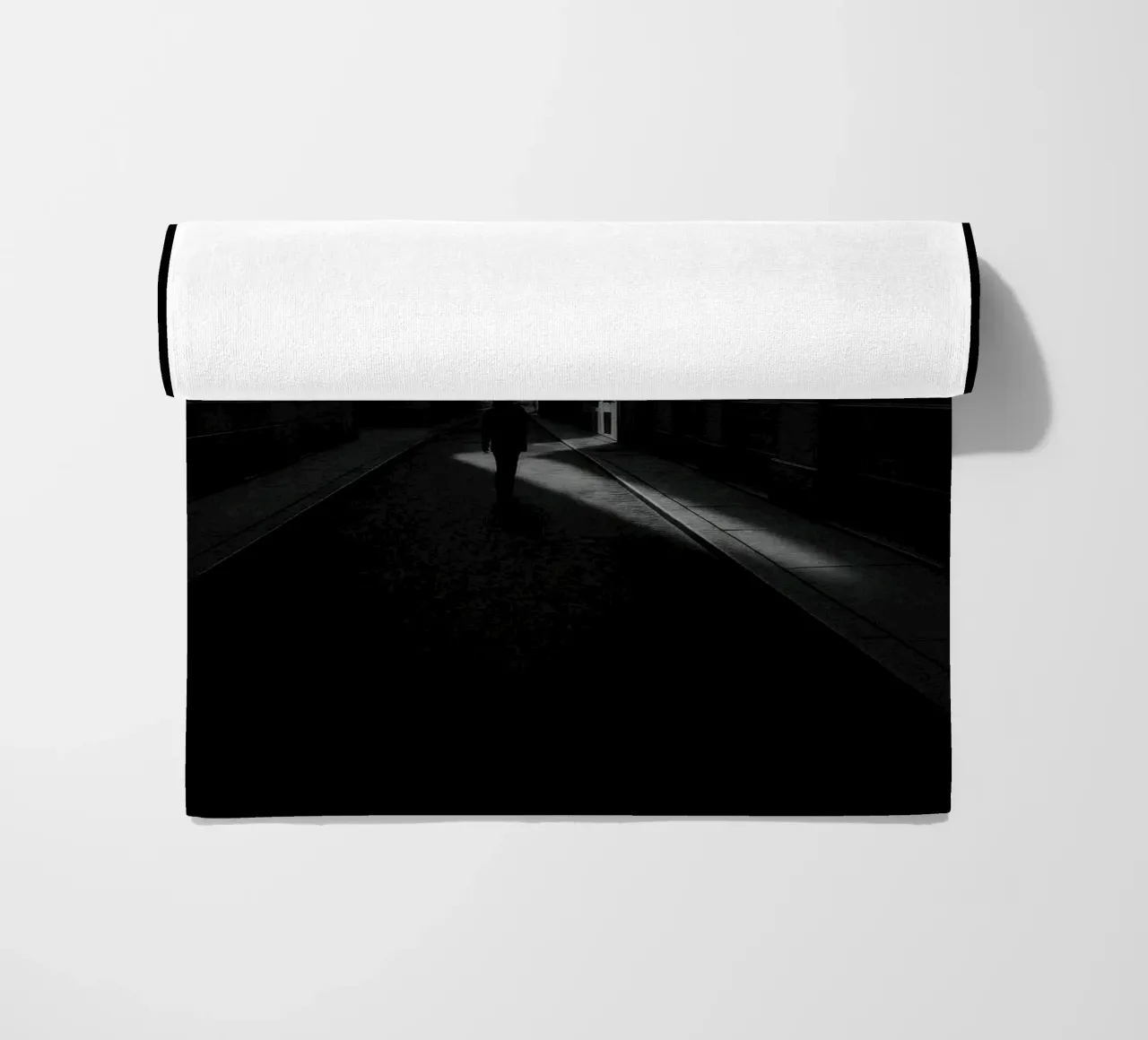 Urban solitude in Berlin - The art of shadow and silence beach towel by Black & White