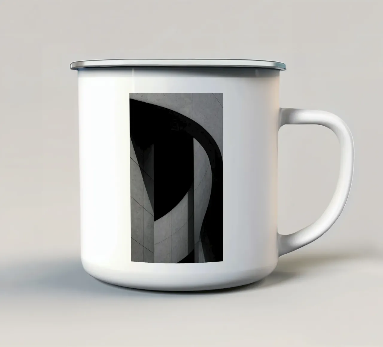 Brutalismo a Milano - La bellezza degli angoli bui tazza in smalto da Black & White