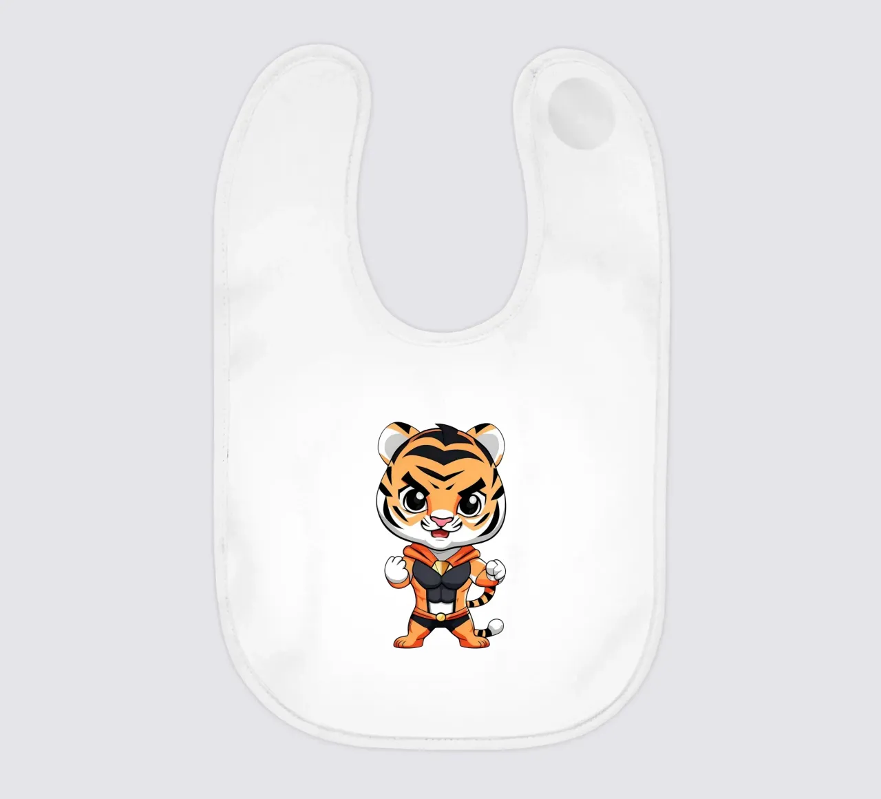 Tigre, cucciolo di tigre come supereroe_1 bavaglino da Tierisch bunt by LK