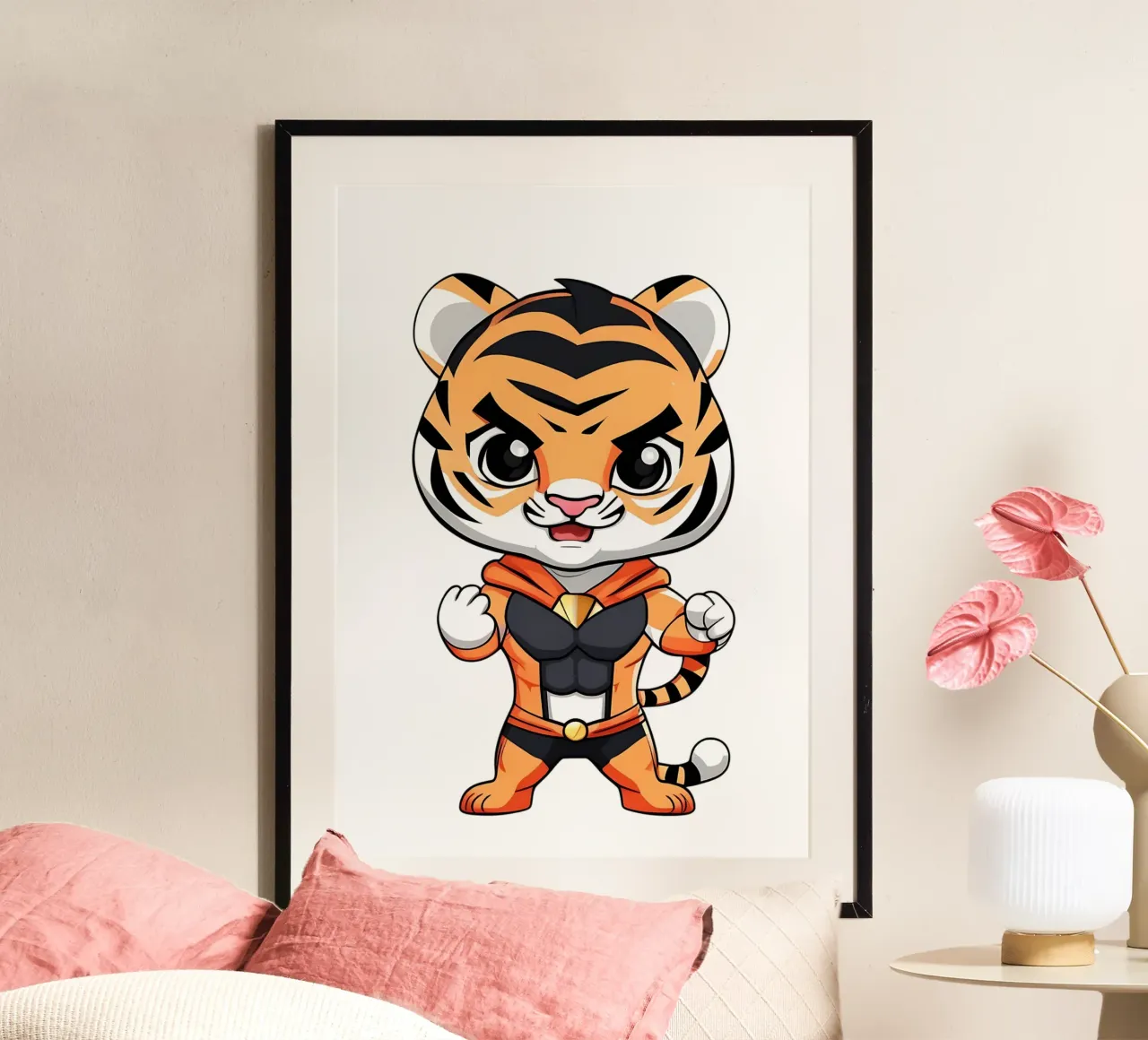 Tigre, cucciolo di tigre come supereroe_1 carta hahnemühle da Tierisch bunt by LK