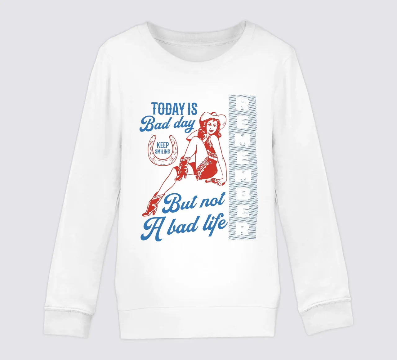 Today is bad day, but not a bad life kids sweatshirt by Gunawan Rb
