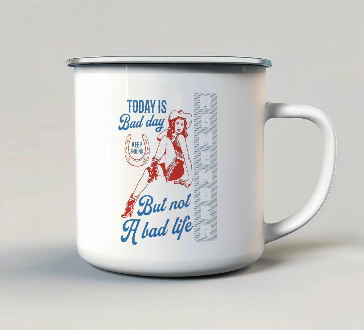 Oggi è una brutta giornata, ma non una brutta vita tazza in smalto da Gunawan Rb