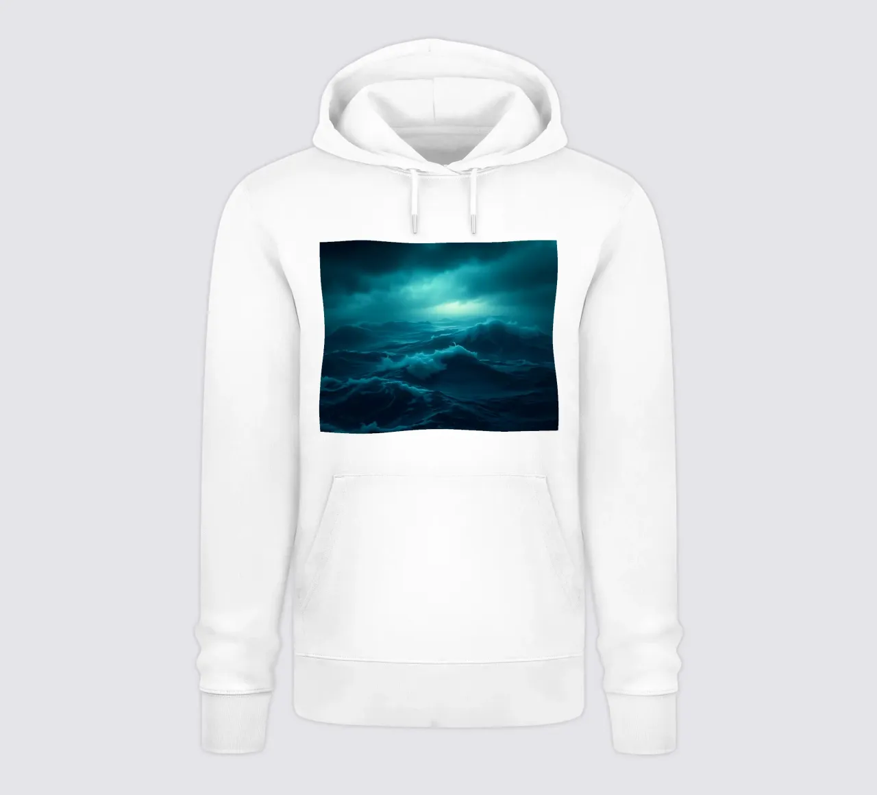 Dark stormy ocean waves under a cloudy sky hoodie by DesignDoodle