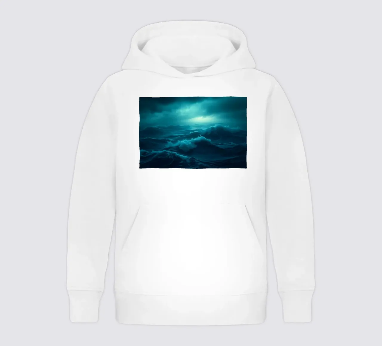 Vagues sombres et orageuses de l'océan sous un ciel nuageux sweat à capuche enfant de DesignDoodle