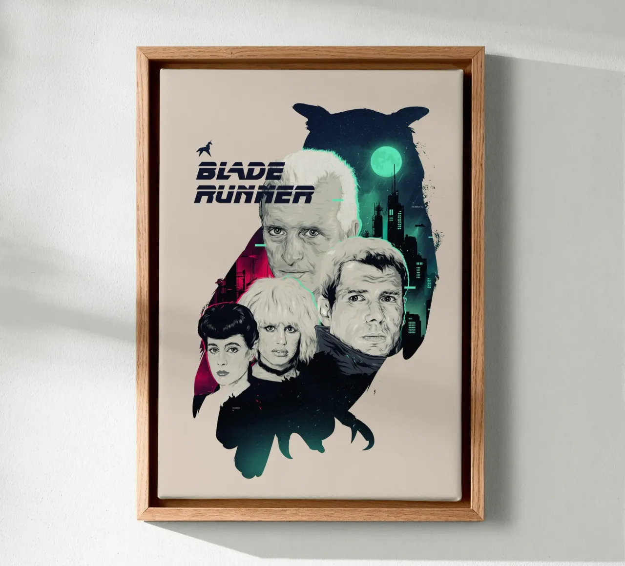 Blade Runner Uil canvas met Baklijst van Junkie Movie 2