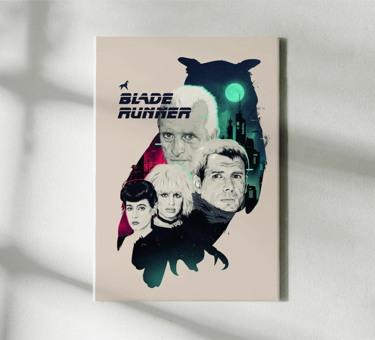 Blade Runner Uil canvas met Baklijst van Junkie Movie 2