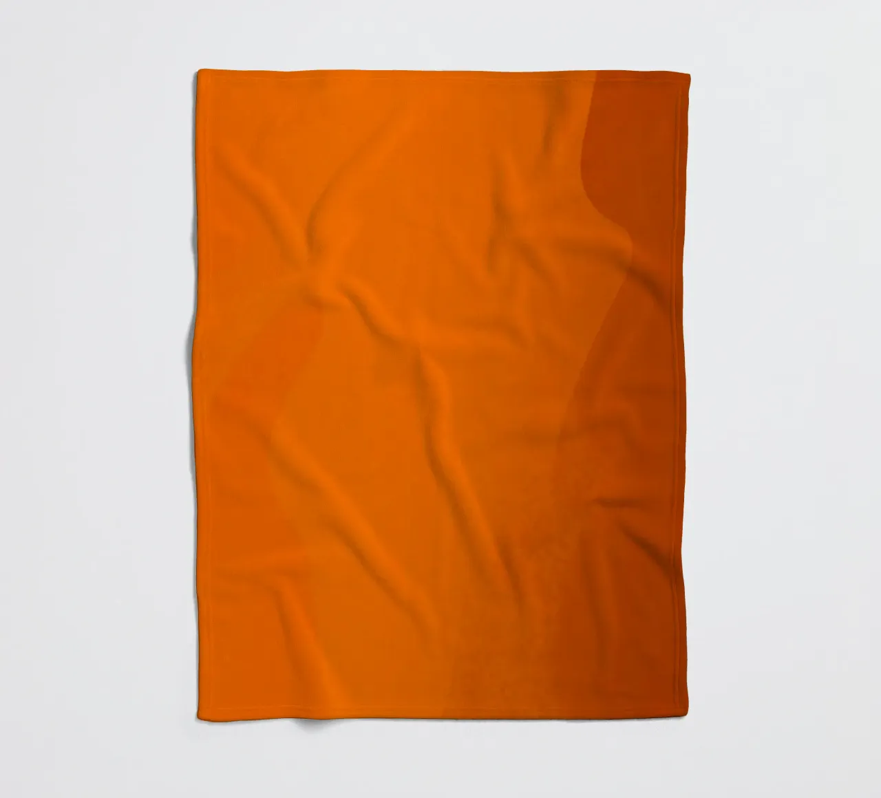 orange abstract design featuring leaf motifs and smooth art fleece blanket by DesignDoodle