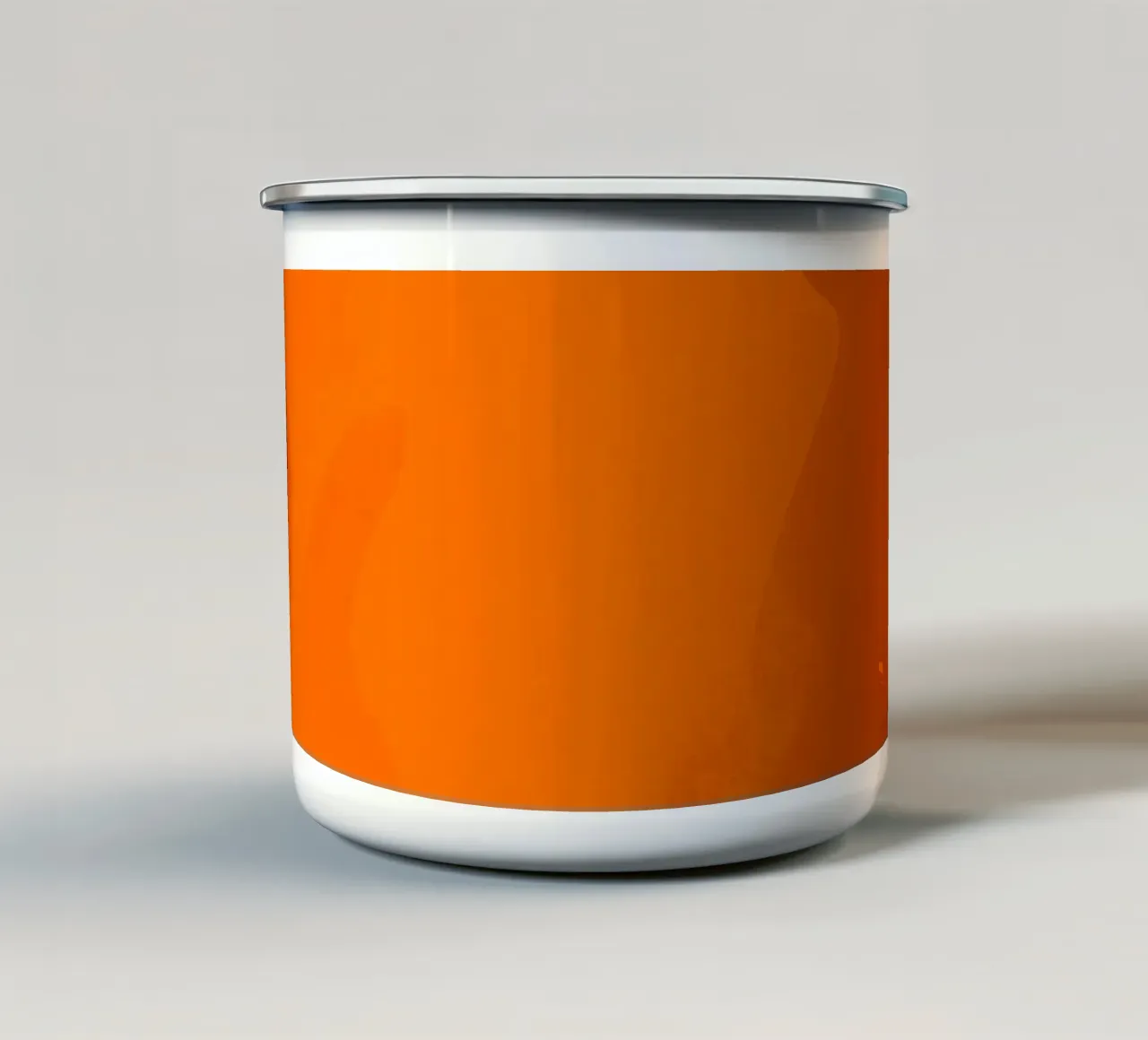 orange abstract design featuring leaf motifs and smooth art enamel mug by DesignDoodle