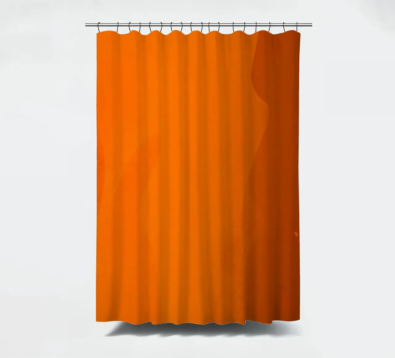 orange abstract design featuring leaf motifs and smooth art shower curtain by DesignDoodle