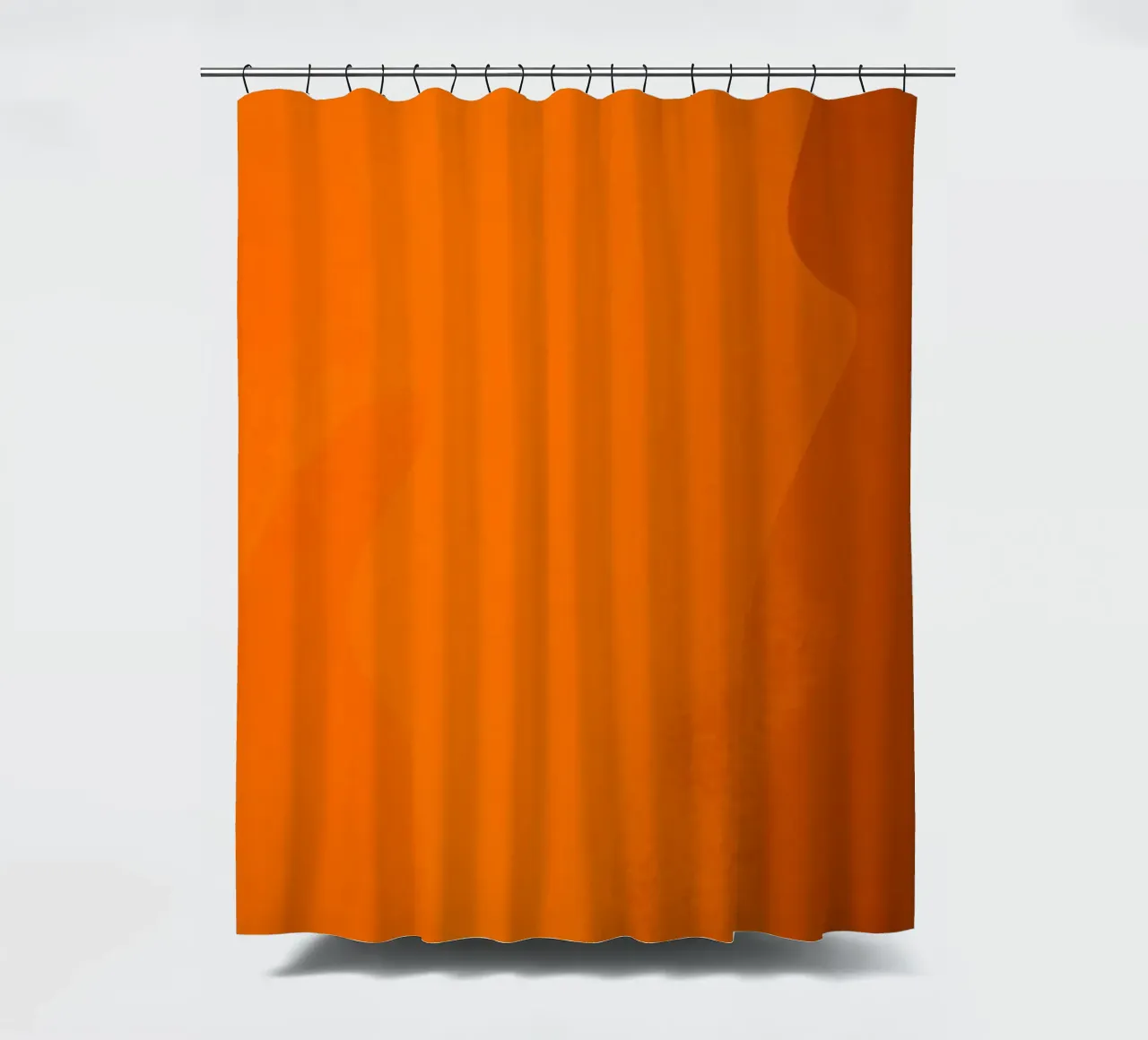 orange abstract design featuring leaf motifs and smooth art shower curtain by DesignDoodle