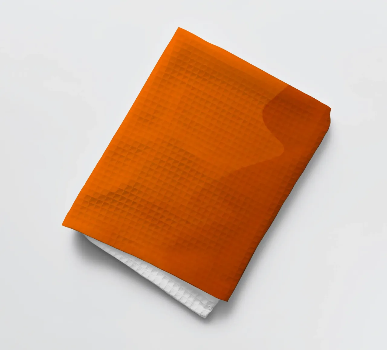 orange abstract design featuring leaf motifs and smooth art tea towel by DesignDoodle