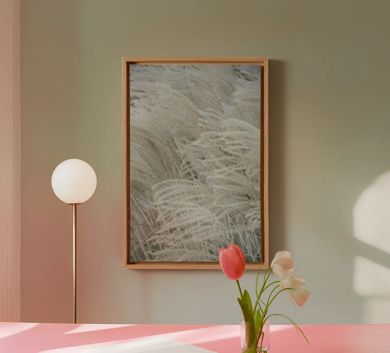 White Beige Boho Dreams tela con Cornice a cassetta da Studio Nahili