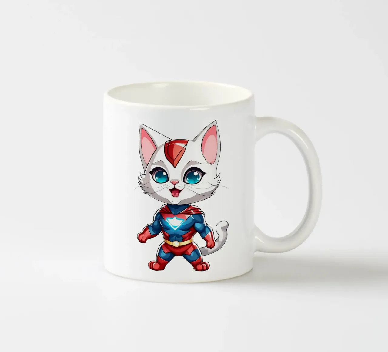 Gatto, cucciolo di gatto come supereroe tazza in ceramica da Tierisch bunt by LK
