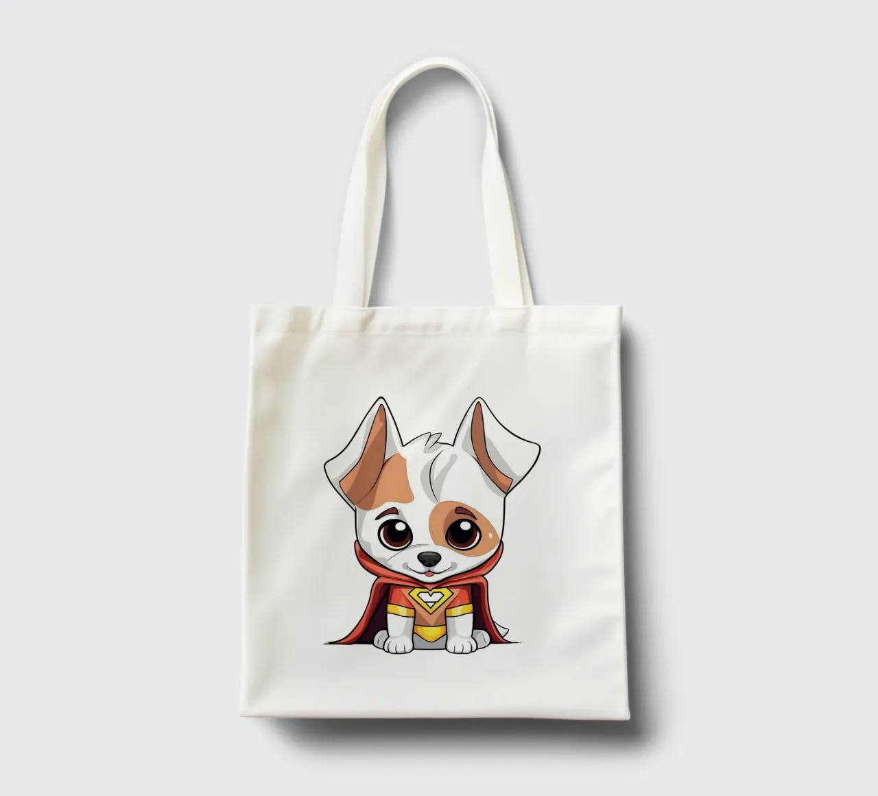 Cane, cucciolo di cane come supereroe borsa in juta da Tierisch bunt by LK