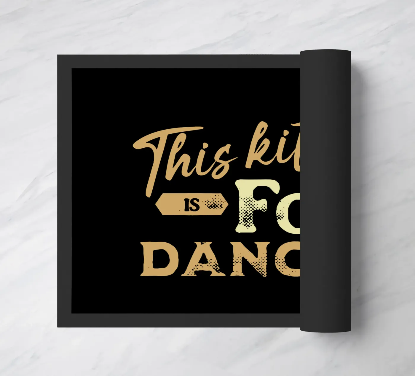 This Kitchen Is For Dancing doormat by Gunawan Rb