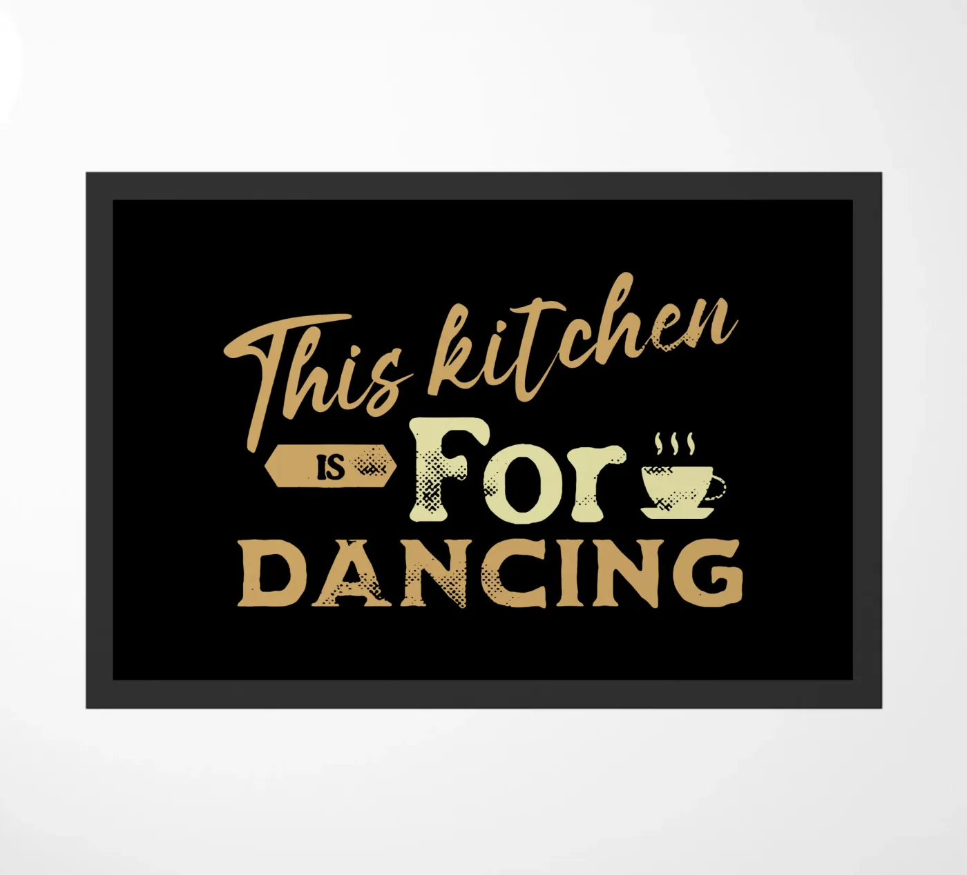 This Kitchen Is For Dancing doormat by Gunawan Rb