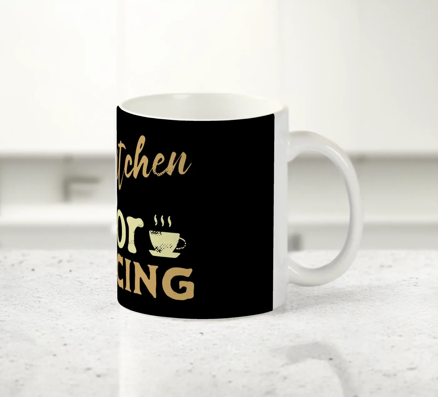 This Kitchen Is For Dancing ceramic mug by Gunawan Rb