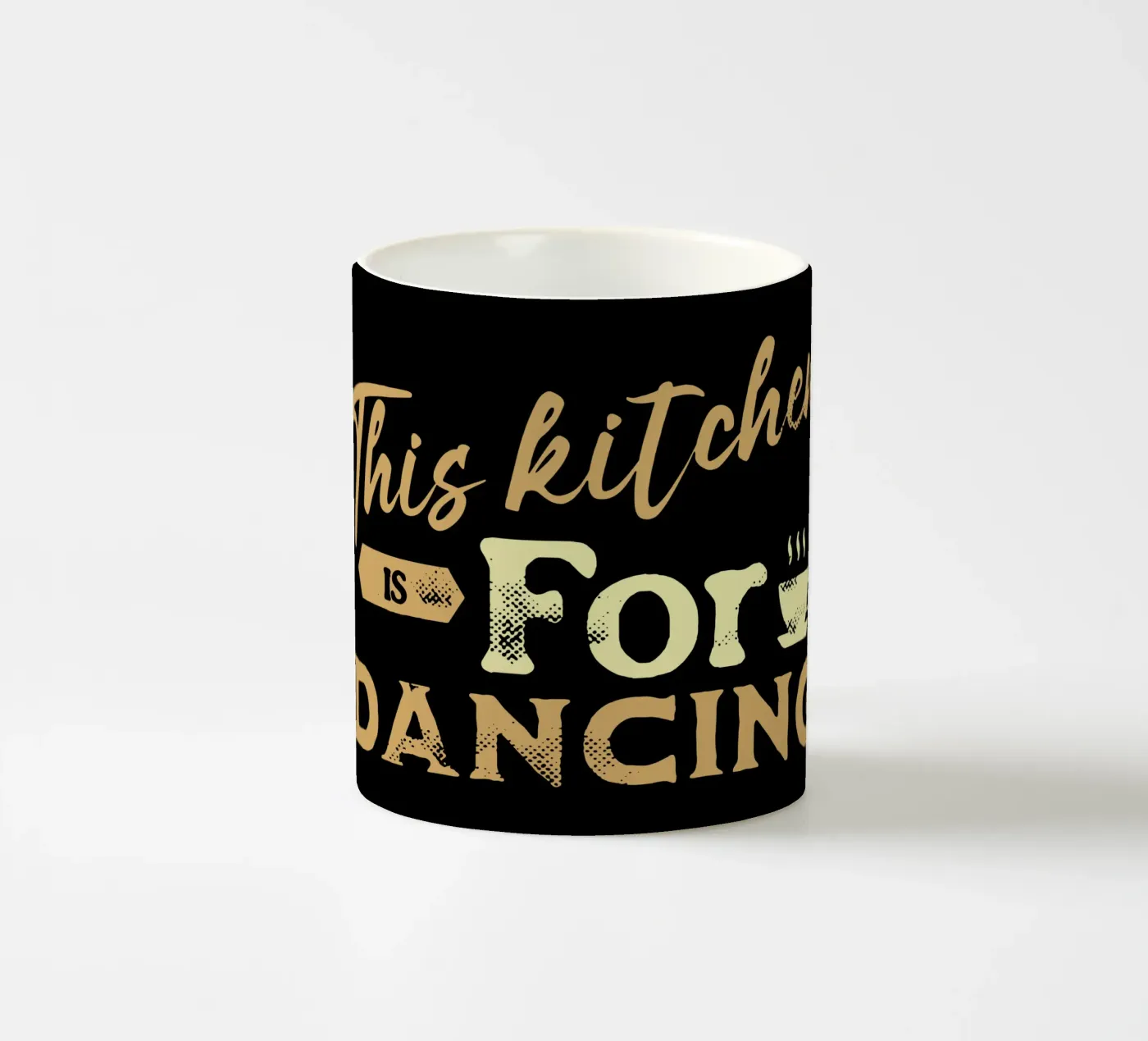 This Kitchen Is For Dancing ceramic mug by Gunawan Rb