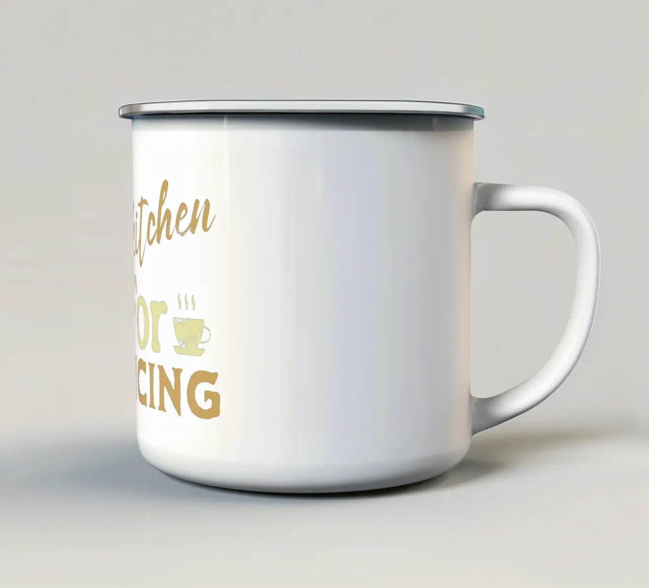 Esta cocina es para bailar taza de esmalte de Gunawan Rb