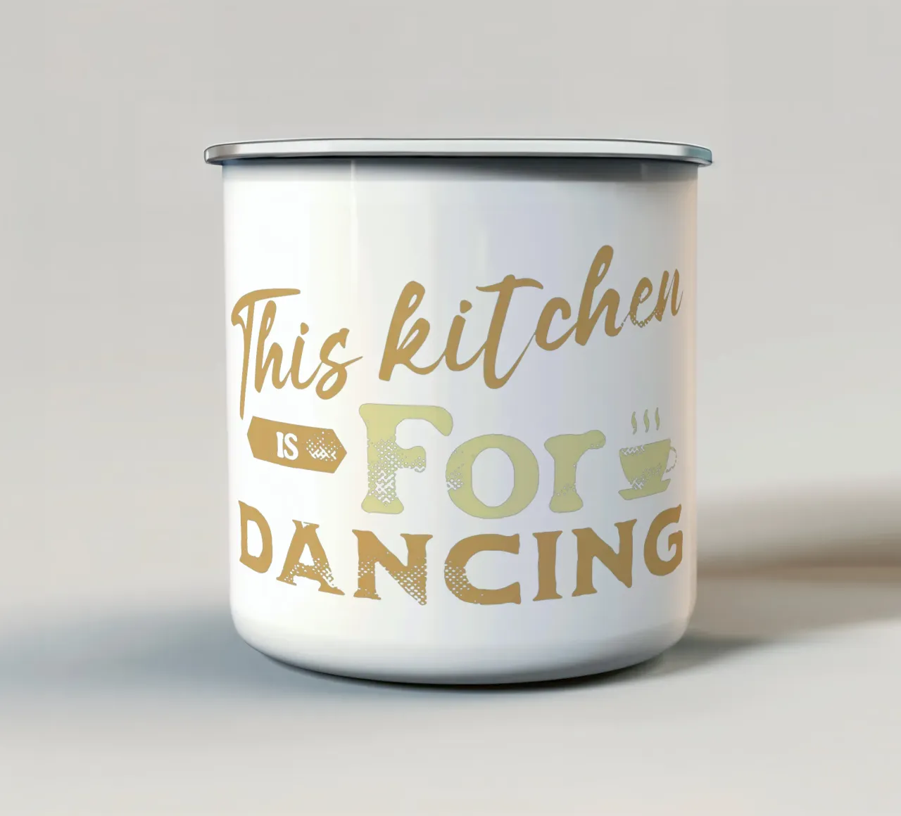 Esta cocina es para bailar taza de esmalte de Gunawan Rb