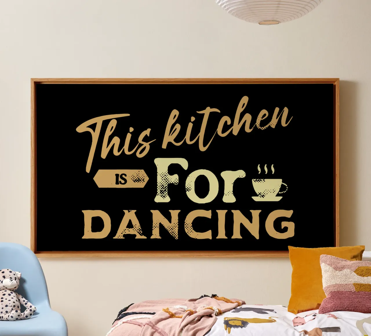 Questa cucina è per ballare tela con Cornice a cassetta da Gunawan Rb