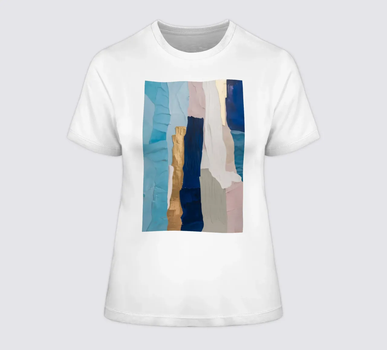 Patchwork Drift Stack women's fitted t-shirt by Monarch Arc