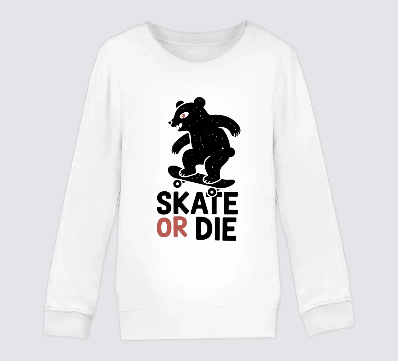 Japanischer Skateboarding Bär Design - Skate Or Die Kinder Sweatshirt von GameDay Studio